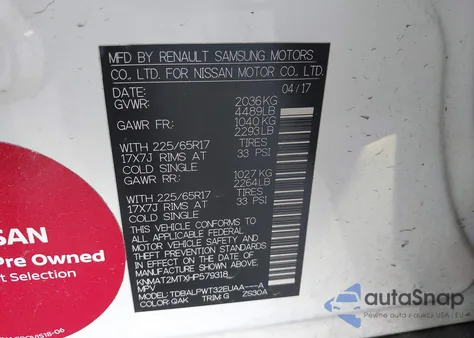 2017 Nissan Rogue S from USA, damaged, VIN KNMAT2MTXHP579318